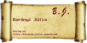 Barényi Júlia névjegykártya
